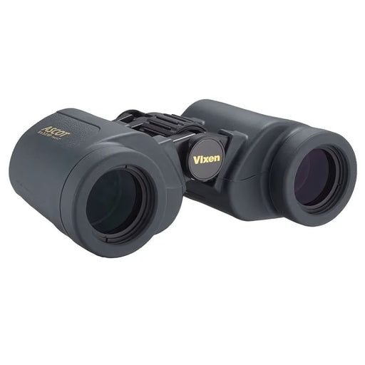 Black binoculars with 'Vixen' branding on a white background