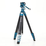 Benro Cyanbird aluminium tripod with blue FS20PRO hybrid head and flip-lock legs