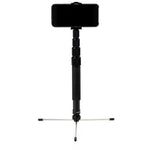 Benro MeFOTO RoadTrip Pro configured as a full-height phone stand