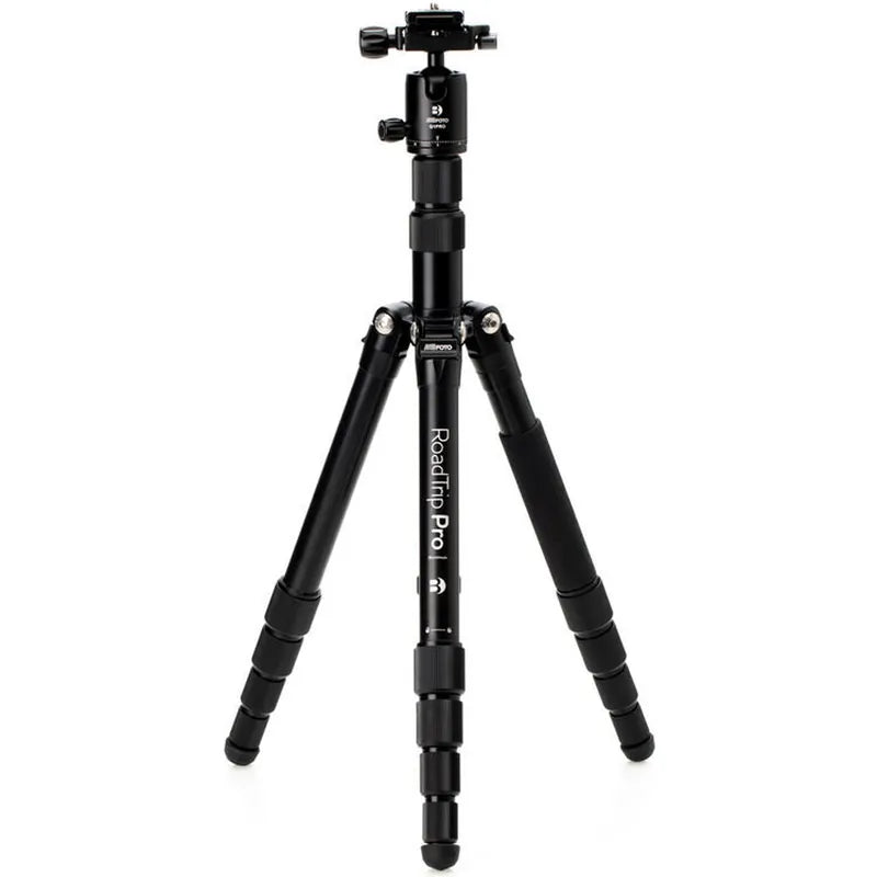 Benro MeFOTO RoadTrip Pro aluminium tripod in black, front view