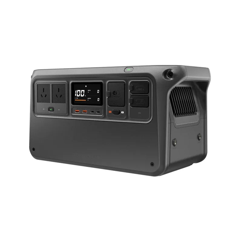 Three-quarter right view of the DJI Power 1000 V2 portable power station