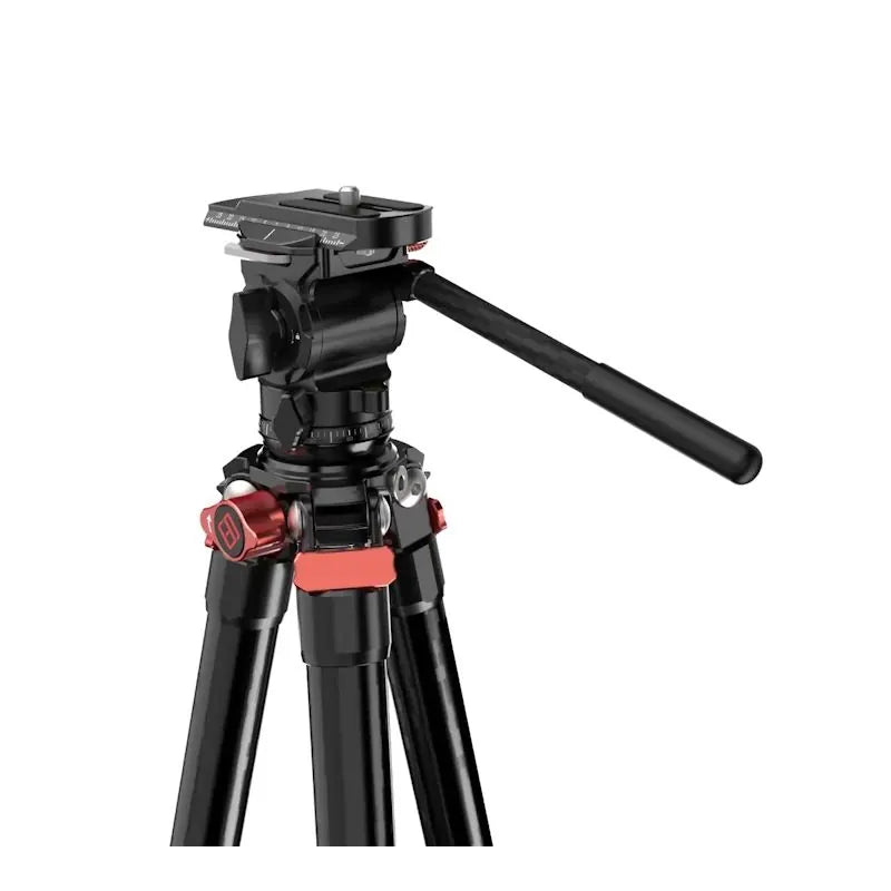 iFootage TA3B tripod and K3 head showing camera plate and pan handle