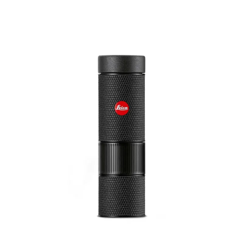 Leica Monovid 8x25 monocular, black leathered, upright with eyepiece cap