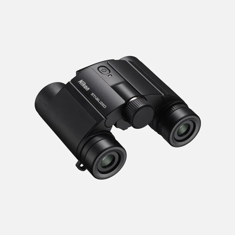 Nikon STABILIZED 12x25 S binoculars rear right studio view
