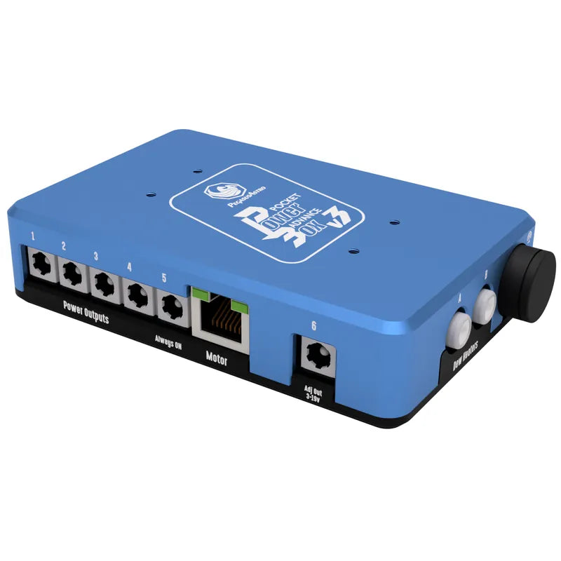 Pegasus Pocket Powerbox Advance Gen3 blue anodised aluminium controller