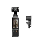 DJI Osmo Pocket 4 Standard Combo front view with gimbal clamp