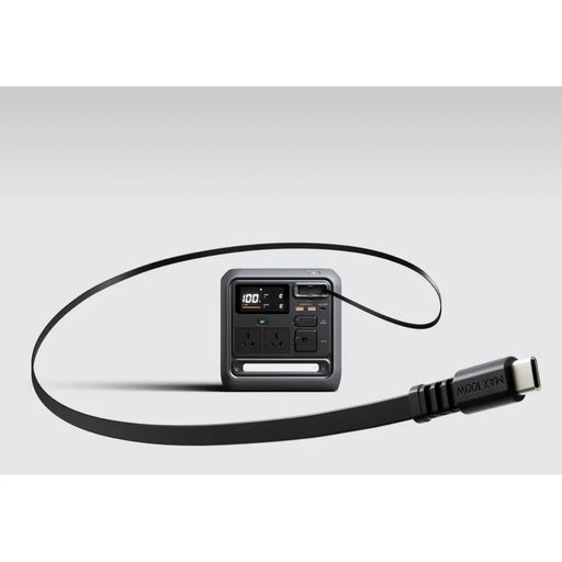 DJI Power 1000 Mini with retractable cable on grey background