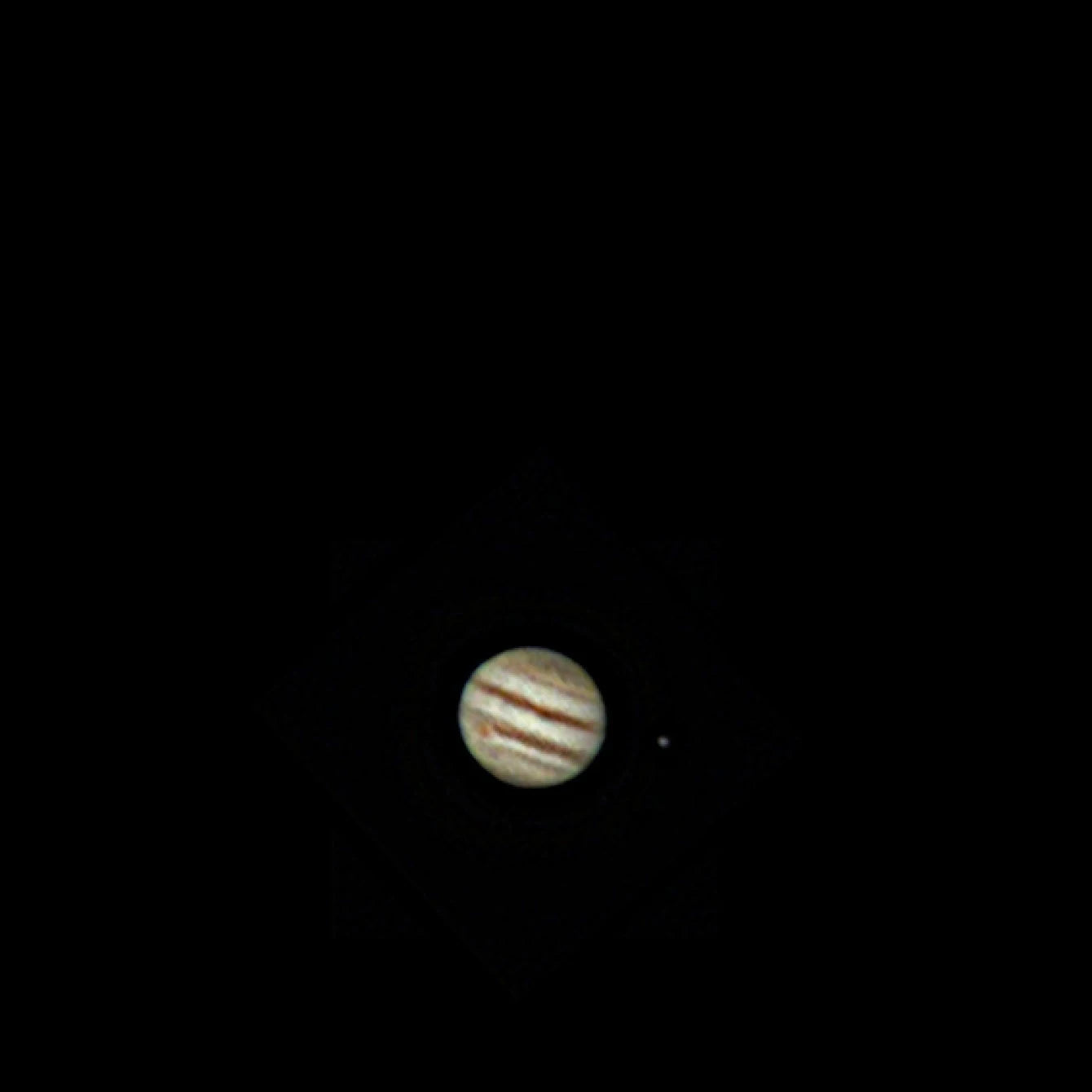 Jupiter and a moon captured with the Unistellar Odyssey Pro smart telescope