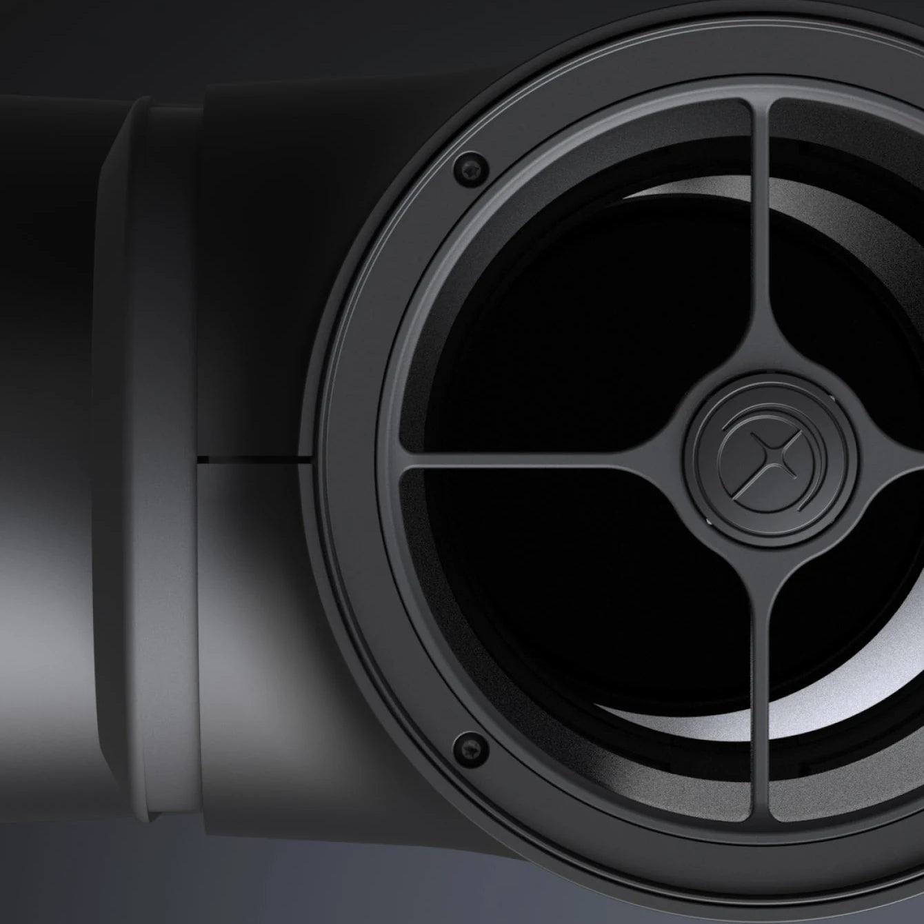 Close-up of the Unistellar Odyssey Pro 85mm mirror aperture and secondary mirror support