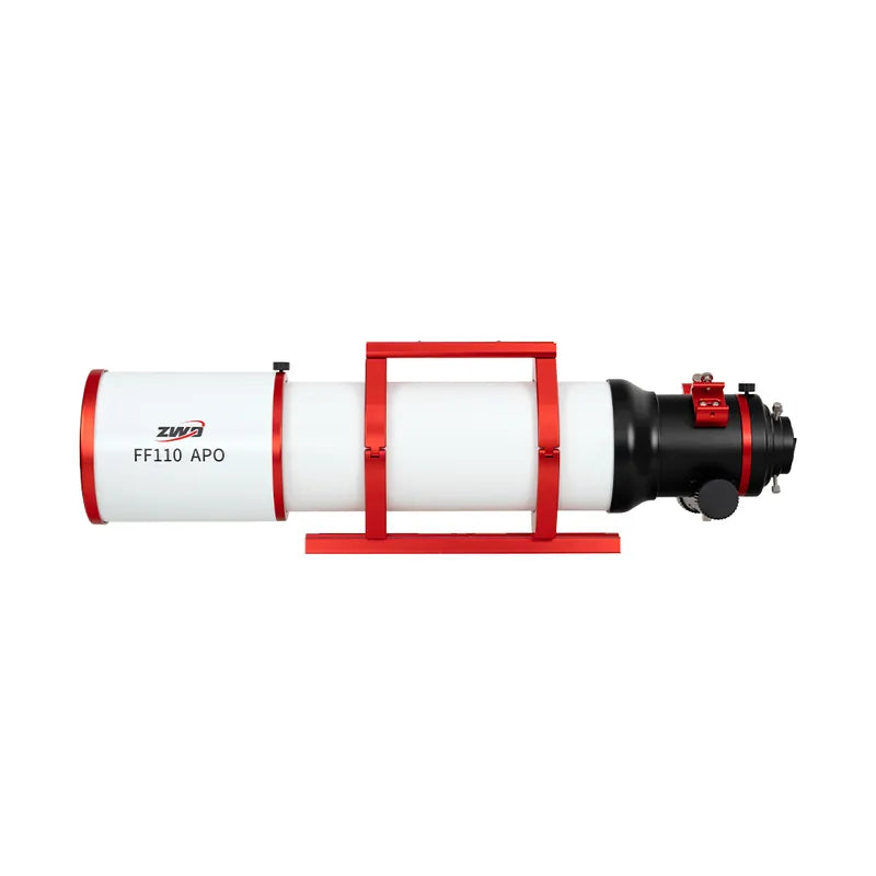 ZWO FF110 APO refractor rear angle showing camera rotator
