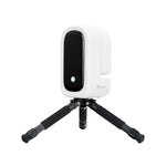 Rear three-quarter view of the ZWO Seestar S50 Pro smart telescope and tripod